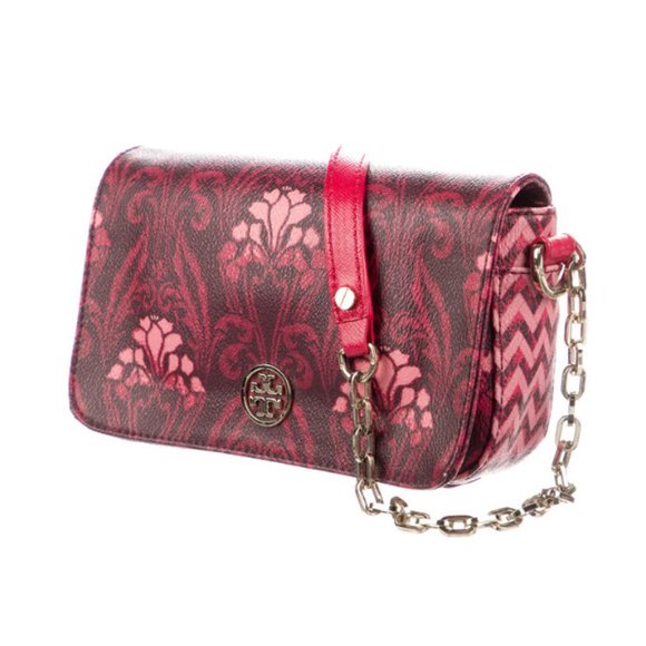 TORY BURCH Robinson Carmine Floral Printed Adjustable Chain Mini Crossbo… - Picture 2 of 12